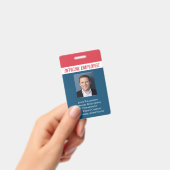Personeelsleden van ID-ID Rode Blauwe Foto Badge (Handheld)