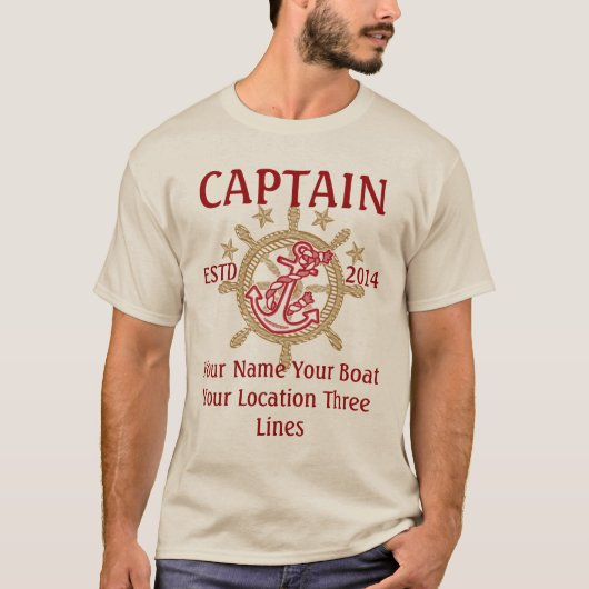 Personeelsleden van kapitein First Mate Skipper Cr T-shirt (Voorkant)