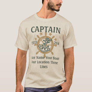 Personeelsleden van kapitein First Mate Skipper Cr T-shirt