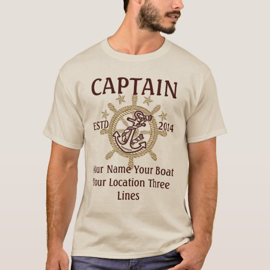 Personeelsleden van kapitein First Mate Skipper Cr T-shirt (Voorkant)