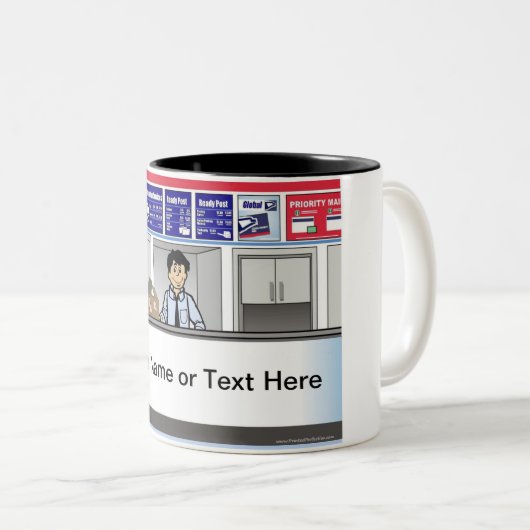 Personeelsleden van postcontrastfunctionarissen -  tweekleurige koffiemok (Voorkant rechts)