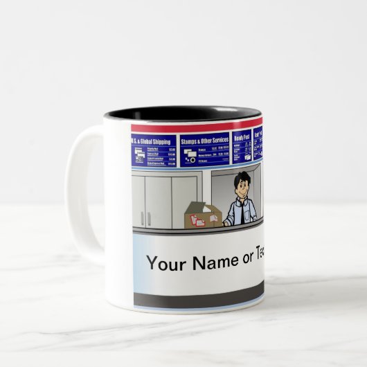Personeelsleden van postcontrastfunctionarissen -  tweekleurige koffiemok (Voorkant links)
