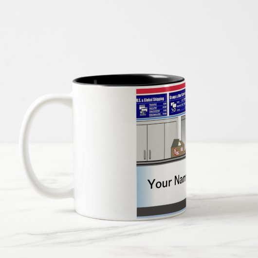 Personeelsleden van postcontrastfunctionarissen - tweekleurige koffiemok (Links)