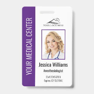 Personeelsleden voor gezondheidszorg Paarse ID Badge