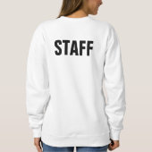 Personeelsleden, vooraan- en achterontwerp, wit trui (Achterkant)