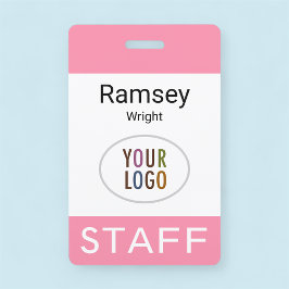 Personeelslid Roze Naambadge Clip Haspel Sleutelko Badge