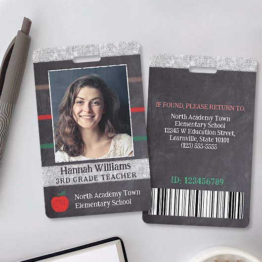 Personeelslid van de school Docent Custom fotologo Badge