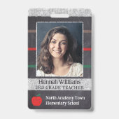Personeelslid van de school Docent Custom fotologo Badge (Voorzijde)