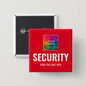 Personeelslid voor aangepaste tekst en Afbeelding Vierkante Button 5,1 Cm (Voorkant /achterkant)