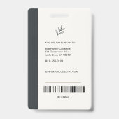 Personeelslogo-badge Professionele bedrijfs-ID-gri Badge (Achterkant)