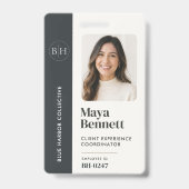 Personeelslogo-badge Professionele bedrijfs-ID-gri Badge (Voorzijde)