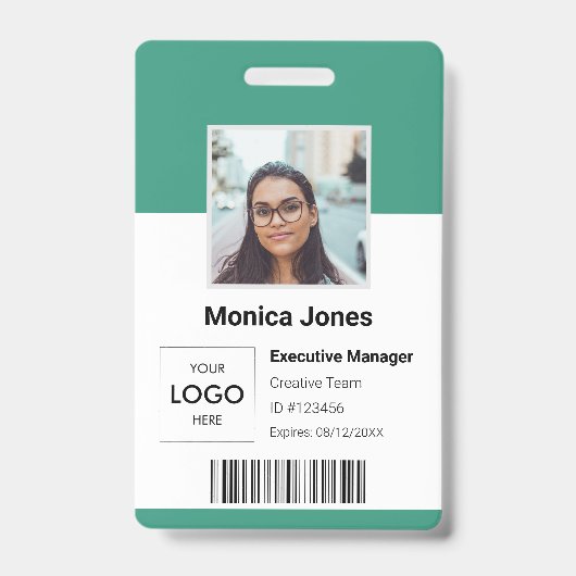 Personeelslogo Pasfoto ID-badge Badge (Voorzijde)