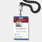 Personeelslogo Zakelijke Barcodekaart Aangepast Badge (Voorzijde met lanyard)