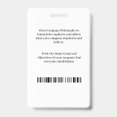 Personeelslogo Zakelijke Barcodekaart Aangepast Badge (Achterkant)