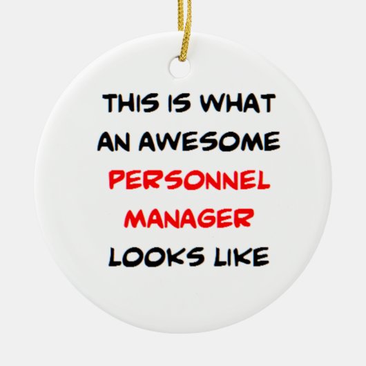 personeelsmanager, geweldig keramisch ornament (Voorkant)