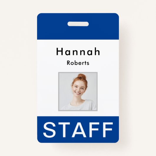Personeelsnaam badge Aangepast Afbeelding-ID badge (Voorkant)