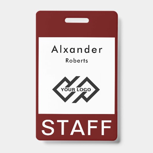 Personeelsnaam Badge Aangepast Logo ID Badge (Voorzijde)