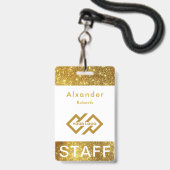 Personeelsnaam Badge Aangepast Logo ID Badge (Voorzijde met lanyard)