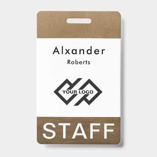 Personeelsnaam Badge Aangepast Logo ID Badge (Voorzijde)