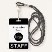 Personeelsnaam badge Aangepaste Logo (Voorkant met draagriem)