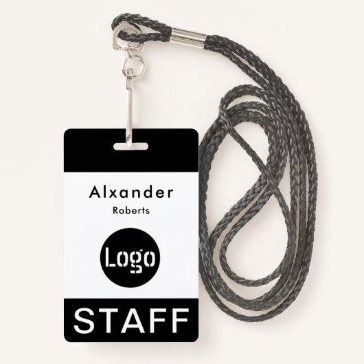 Personeelsnaam badge Aangepaste Logo (Voorkant met draagriem)