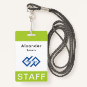 Personeelsnaam badge Aangepaste Logo (Voorkant met draagriem)