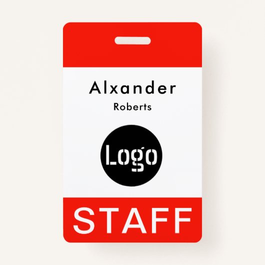 Personeelsnaam badge Aangepaste Logo (Voorkant)