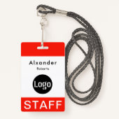 Personeelsnaam badge Aangepaste Logo (Voorkant met draagriem)