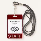 Personeelsnaam badge Aangepaste Logo-ID-kaart (Voorkant met draagriem)