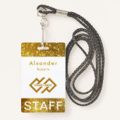 Personeelsnaam badge Aangepaste Logo-ID-kaart (Voorkant met draagriem)