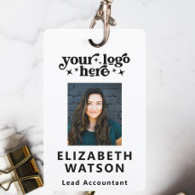 Personeelsnaamkaart met pasfoto en evenement-id