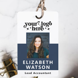 Personeelsnaamkaart met pasfoto en evenement-id badge