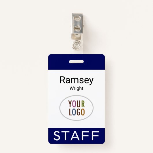 Personeelsnamen Aangepast Logo Personeelsbestand L Badge (Voorkant met clip)