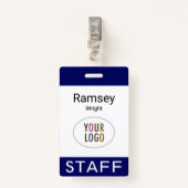 Personeelsnamen Aangepast Logo Personeelsbestand L Badge (Voorkant met clip)