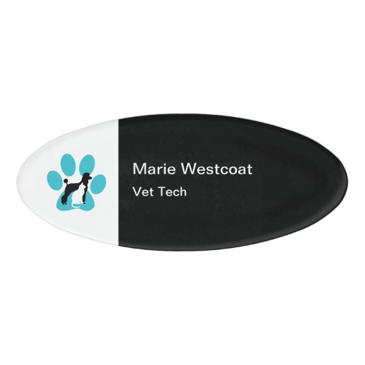 Personeelsnamen van de zorgafdeling Pet Naambadge (Voorkant)