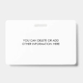 Personeelsnummer | Blauwgroen Logo Foto-ID-badge Badge (Achterkant)