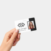 Personeelsnummer | Blauwgroen Logo Foto-ID-badge Badge (Handheld)