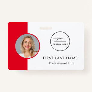 Personeelsnummer   Blauwgroen Logo Foto-ID-badge Badge