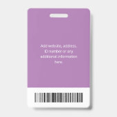 Personeelsnummer Paars Badge (Back)