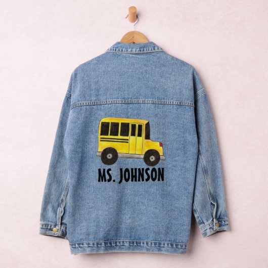 Personeelsonderwijs op de Gele School Bus Denim Jacket (Hangar)