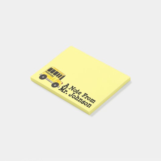 Personeelsonderwijs op de Gele School Bus Post-it® Notes (Schuin)