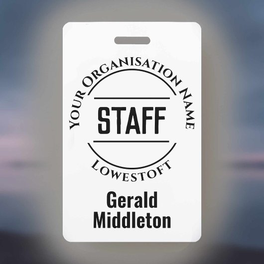 Personeelspasje. Officiële badge van het personeel