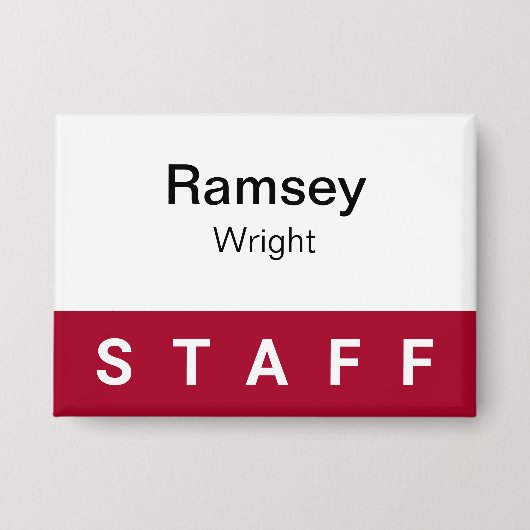 Personeelspeld Achternaam Badge 3,5 inch Button Do (Voorkant)