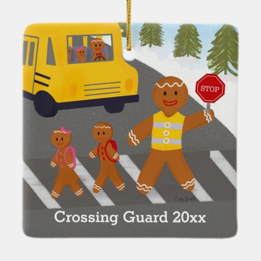 Personeelsverkenner Kerstmis Keramisch Ornament (Achterkant)