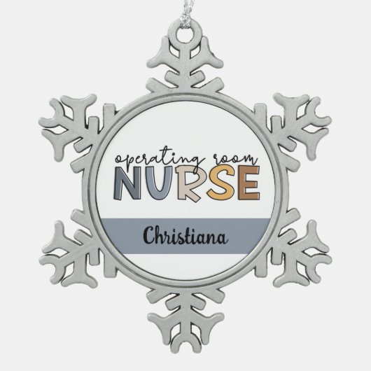 Personeelsverzorgingsruimte Tin Sneeuwvlok Ornament (Voorkant)