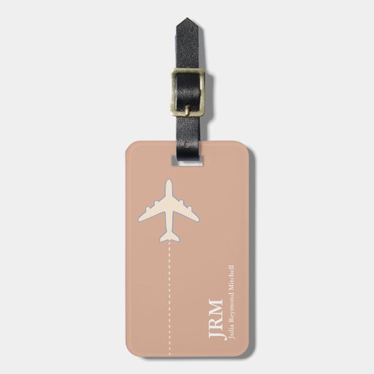 Personeelsvlucht met Roos van mosterd, gepersonali Bagagelabel (Voorkant verticaal)