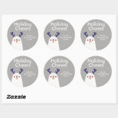 Personeelsvriendelijke feestdagen Beer met Antlers Ronde Sticker (Vel)