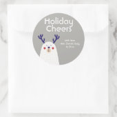 Personeelsvriendelijke feestdagen Beer met Antlers Ronde Sticker (Tas)