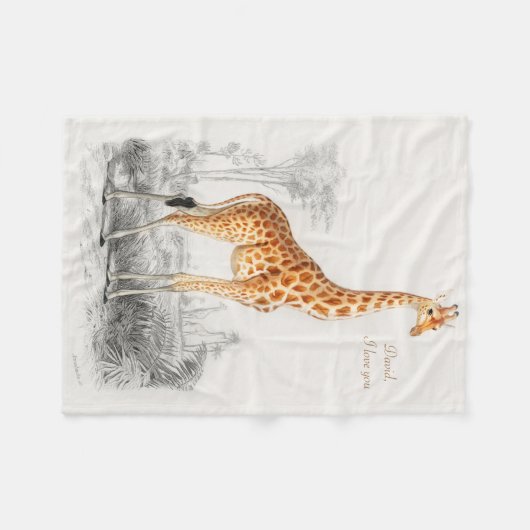 Personeelsvriendelijke Giraffe Baby Fleece Blanket (Voorkant (Horizontaal))