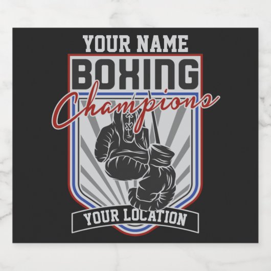 Personeelsvriendelijke kampioenen Boxer Fitness Gy Bier Etiket (Enkel label)